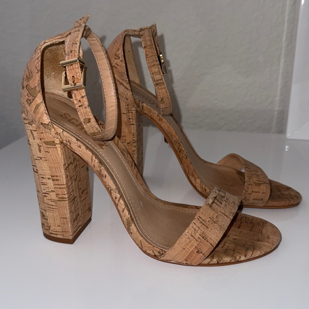 SCHUTZ Cork Ankle Strap Sandals - Size 6.5